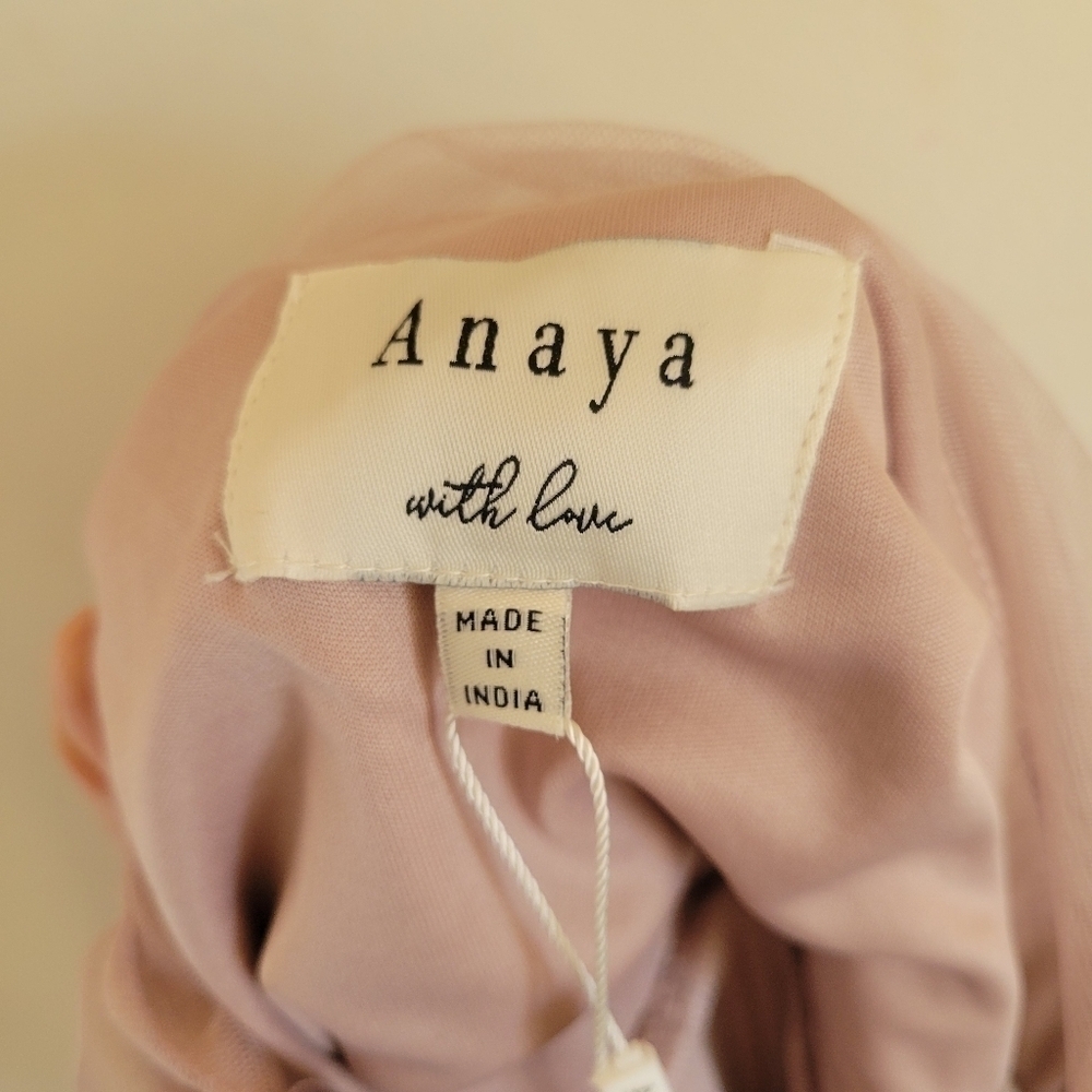 NWT Anaya Maxi Dress Lined Mesh Pink Assymetrical Bridesmaid Formal Small 4 - Picture 2 of 14